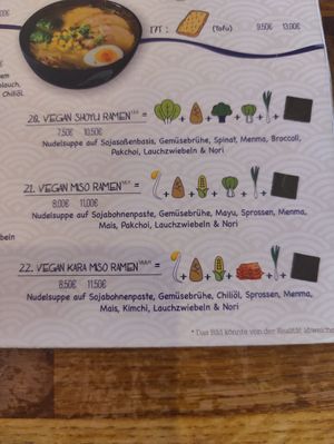 Menu at Min Ramen Bar in Karlsruhe