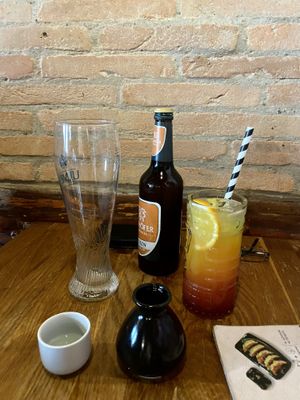 Beer, sake and a lemonade   at Min Ramen Bar in Karlsruhe