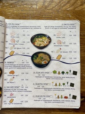 Posting complete menu  at Min Ramen Bar in Karlsruhe