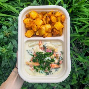 Kohlrabi-Gemüse mit Ofenkartoffeln at meinRad - Zentralstrasse - Food Truck in Luzern