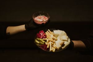 Beetroot pink hummus  at Fa La Fellow in Chelyabinsk