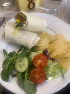 Falafel and humous wrap  at Buttercups in Cromer