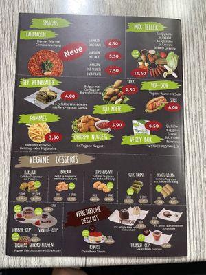 Menu  at Veganland - Kalker in Cologne