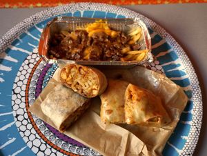 Crazy Burrito + Friend Chick'n Burrito + Poutine Bowl at Furahaa - Vegan in Paris