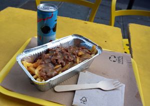 Poutine bowl + Bissap drink at Furahaa - Vegan in Paris