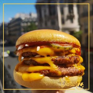 Triple cheeseburger  at Furahaa - Vegan in Paris