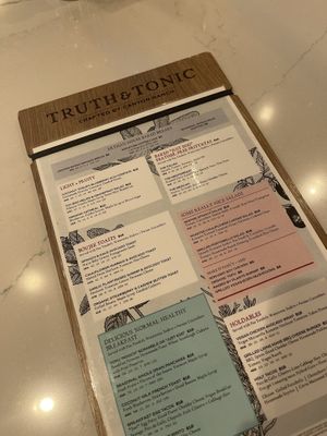 Menu  at Truth & Tonic in Las Vegas