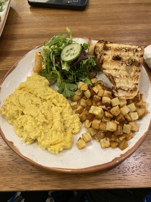 Just egg scramble, toast, salad and potatoes  #Veganuary at Truth & Tonic in Las Vegas