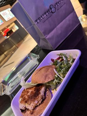 Lions mane “crab cake” sandwich   at Truth & Tonic in Las Vegas