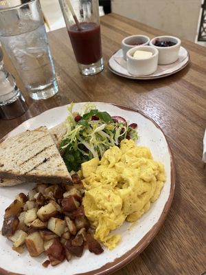“Just egg” scramble with delicious anti inflammatory juice   at Truth & Tonic in Las Vegas