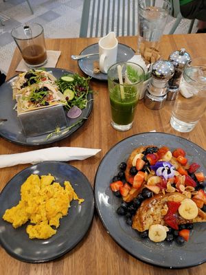 Breakfast Tacos, and French toast with Just Egg scramble at Truth & Tonic in Las Vegas