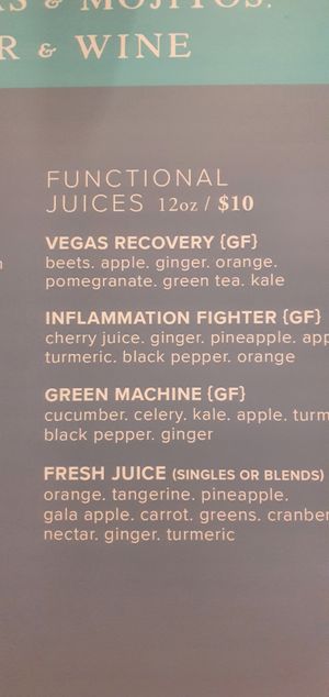 Menu at Truth & Tonic in Las Vegas