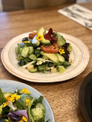 Grilled Marinated Portobello Salad, Roasted Tomatoes, Persian Cucumbers and House Made Vegan Ranch at Truth & Tonic in Las Vegas