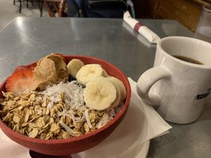 The blueberry bowl is incredible. So fresh, so deliciouss  at Bonjour Cafe in Boston