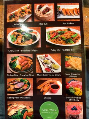 New menu insert at Loma House Vegetarian Express in Edmonton