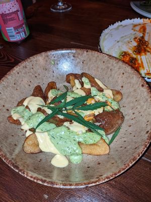 Peruvian spiced pink fir potatoes at V or V in Sheffield