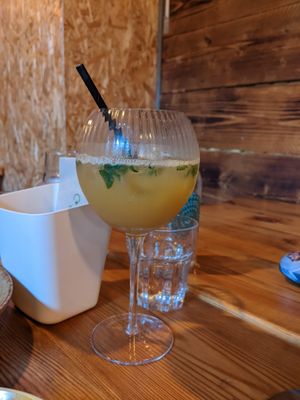 Vegan basil and plum gin cocktail at V or V in Sheffield