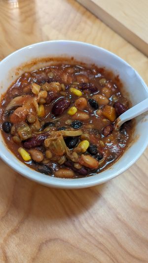 Smokey Cauliflower Chili at Flourish Cafe on Broadway in Lancaster