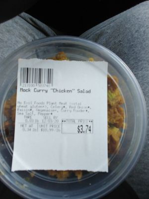 $3.74 for mock curry chicken salad - Deli at West Village Market and Deli in Asheville