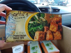 Local peanut butter tofu (market, frozen area) at West Village Market and Deli in Asheville