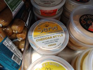 Refrigerator section: Vegan options at West Village Market and Deli in Asheville