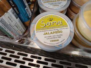 Refrigerator section: Vegan options at West Village Market and Deli in Asheville