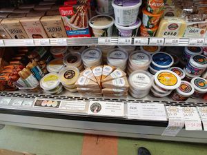 Refrigerator section at West Village Market and Deli in Asheville