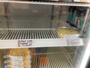 Vegan prepared spreads at West Village Market and Deli in Asheville