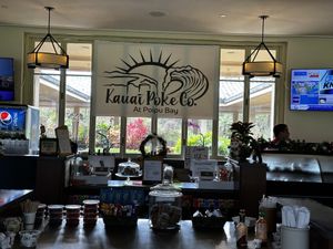 Inside, order at the counter  at Kauai Poke Co in Koloa