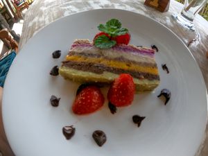 Chakra raw ice cake :)) mmm such perfect tastes.  at Vegan Healing Garden in Ubud