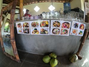 Menu in pictures  at Vegan Healing Garden in Ubud