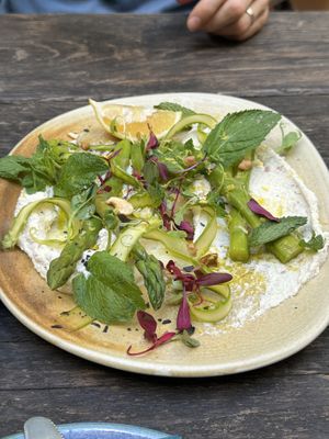 Creamy asparagus   at Les Filles Cafè in Barcelona
