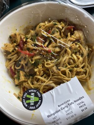 Vegan/GF Mongolian Curry Tofu Noodles  at Boise Consumer Co-op in Boise