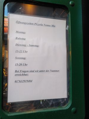 Recent Opening hours at Nonno Mio in Bochum
