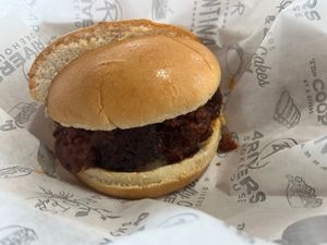 Vegan burnt end sandwich at 4 Rivers Smokehouse in Gainesville