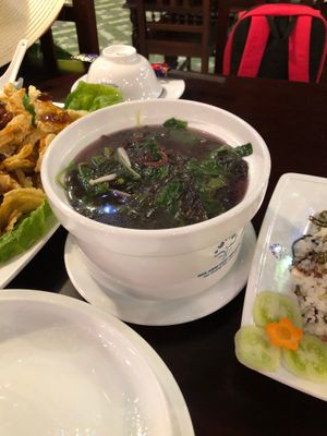 Spinach soup at Nhà Hàng Chay Tâm Châu in Da Nang