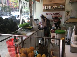 Juice counter. at East Side Health Food in New York City