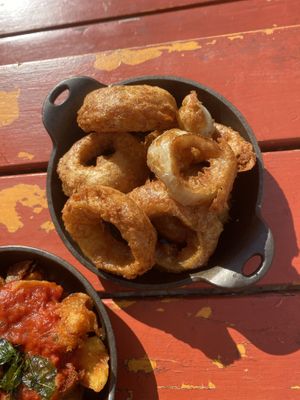 Onion rings   at Brewhouse and Kitchen in Bristol