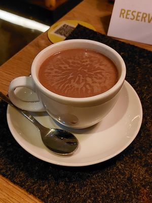 Hot chocolate #Veganuary at Hans im Glück in Mannheim