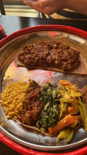 Vegetarische Probierplatte (is vegan)  at Afrika in Mannheim