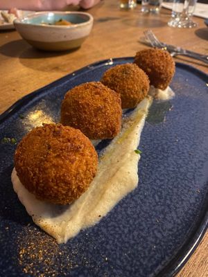 My Favorite Vegan Dish I've had in a long time. Mushroom Croquettes.  at Buena Vida in Atlanta