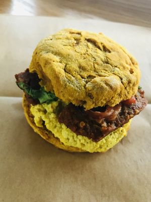 The pumpkin biscuit is delicious and memorable   at Breads On Oak - Carondelet St in New Orleans