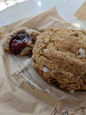 Thumbprint Cookie & Strawberry Tea Biscuit at Breads On Oak - Carondelet St in New Orleans
