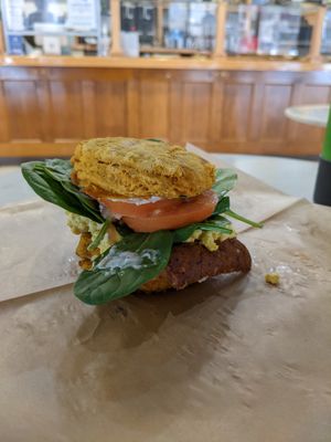 Pumpkin Cheddar Biscuit Sandwich at Breads On Oak - Carondelet St in New Orleans