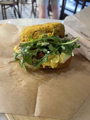 Pumpkin Cheddar Biscuit Sandwich  at Breads On Oak - Carondelet St in New Orleans