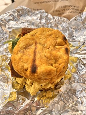 Pumpkin Cheddar Biscuit Sandwich  at Breads On Oak - Carondelet St in New Orleans