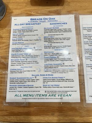 Menu!  at Breads On Oak - Carondelet St in New Orleans