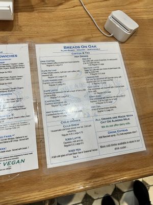 Menu!  at Breads On Oak - Carondelet St in New Orleans