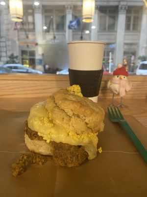Biscuit Tower & Dirty Chai Latte   at Breads On Oak - Carondelet St in New Orleans