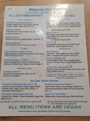 Menu at Breads On Oak - Carondelet St in New Orleans
